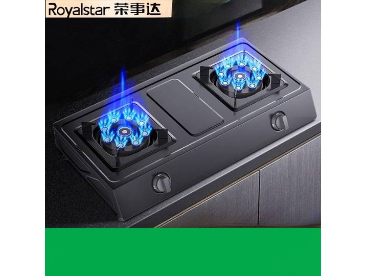 Royalstar cuisinière à gaz ménage en acier inoxydable bureau gaz naturel Double cuisinière cuisinière à gaz liquéfié