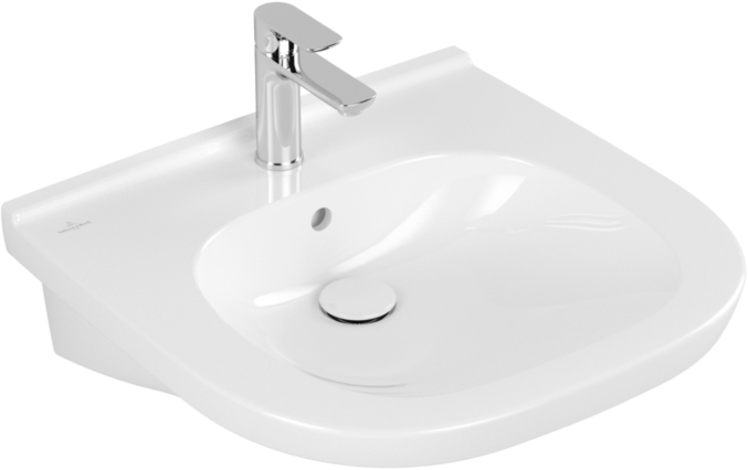 Villeroy und Boch Villeroy & Boch ViCare Waschtisch 411955T2 weiss AntiBac c-plus, mit Hahnloch und Überlauf
