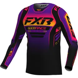 FXR Revo Alpha MX Twilight, Trikot - Schwarz/Lila/Rot/Orange - L