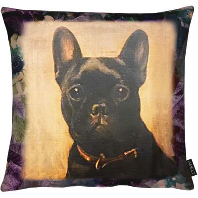 Dekokissen APELT "Harry", beige, B:46cm L:46cm, Obermaterial: 100% Polyester, Dekokissen_Sitzkissen_Kissenhüllen, mit Bulldogge