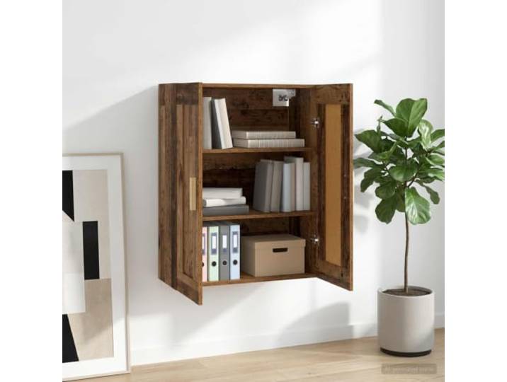 YUTAASU Wandschrank Holzwerkstoff 69,5 x 34 x 90 cm Mit Pendeltüren, umkehrbar, für Wohnzimmer und Büro, feuchtigkeitsresistent
