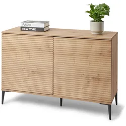 Tchibo - Sideboard »Reet« mit Lamellenoptik - 113,5x40,1x75,8cm - schwarz -