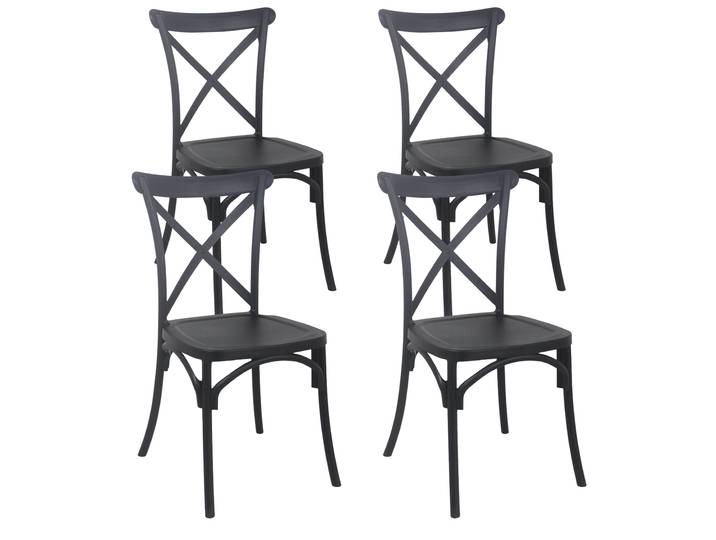 Oviala - Chaises de jardin en plastique - Lot de 4