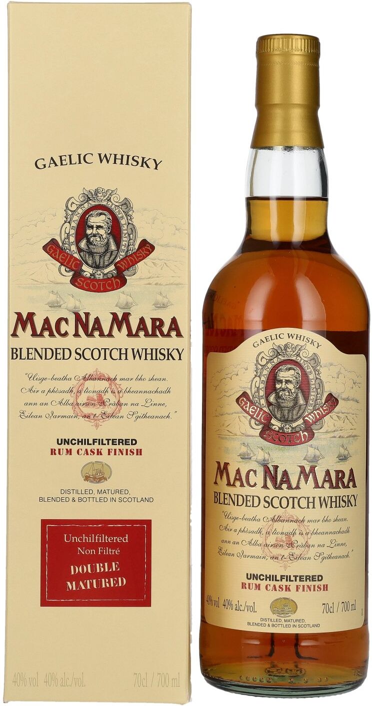 The Gaelic Whiskies Gaelic Whisky MACNAMARA Rum Cask Finish Blended Scotch Whisky 40% Vol. 0,7l in Geschenkbox