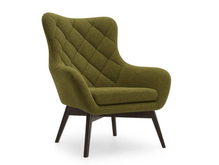 Sepro Meble Sessel Braun Lisa Caro Auf Holzbeinen, Grün, 88x108x88 cm, Wohnzimmer, Sessel, Polstersessel