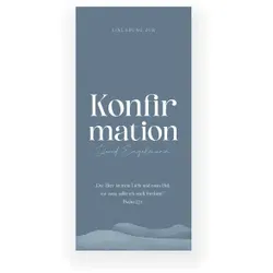 Einladungskarte Konfirmation: Blaue Welle