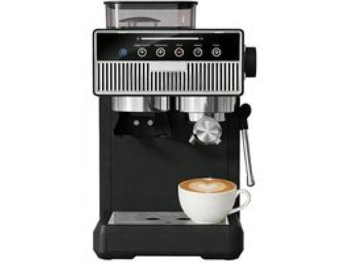 Machine à Café avec Broyeur - Machine à Café Expresso avec Mousseur à Lait - Cappuccino Latte Café Glacé - Noir