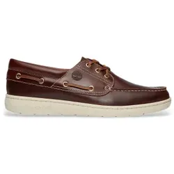 Timberland für Herren. TB0A6CXMEIW1 Portofino Pier burgunderfarbene Bootsschuhe (46), Leder, Braun, Wohnung, Schnürsenkel, Klassisch