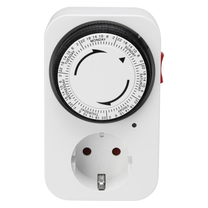 Sygonix SY-5045304 Steckdosen-Timer analog Wochenprogramm 3680 W IP20 Dauerbet (SY-5045304)