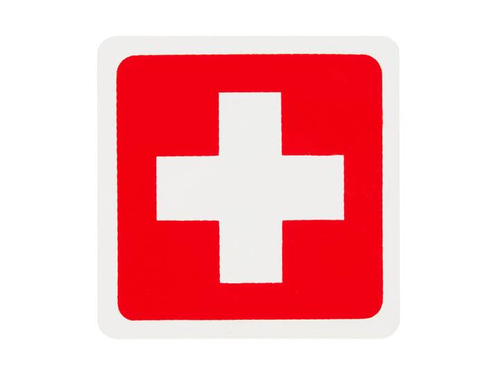 Schild Schweizer Kreuz 7.5 × 7.5 cm