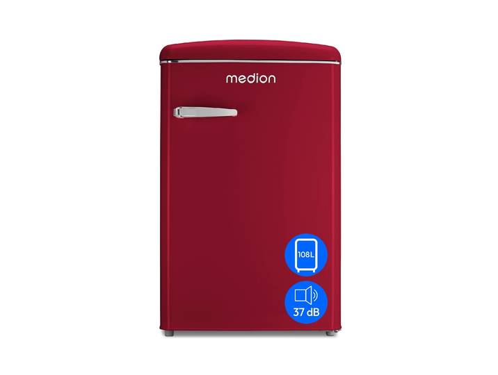 MEDION Kühl-/Gefrierkombination Life Retro MD 37790 , Energieeffizienz: D, rot, Rechtsanschlag, Kühlschränke, Kühl-/Gefrierkombination
