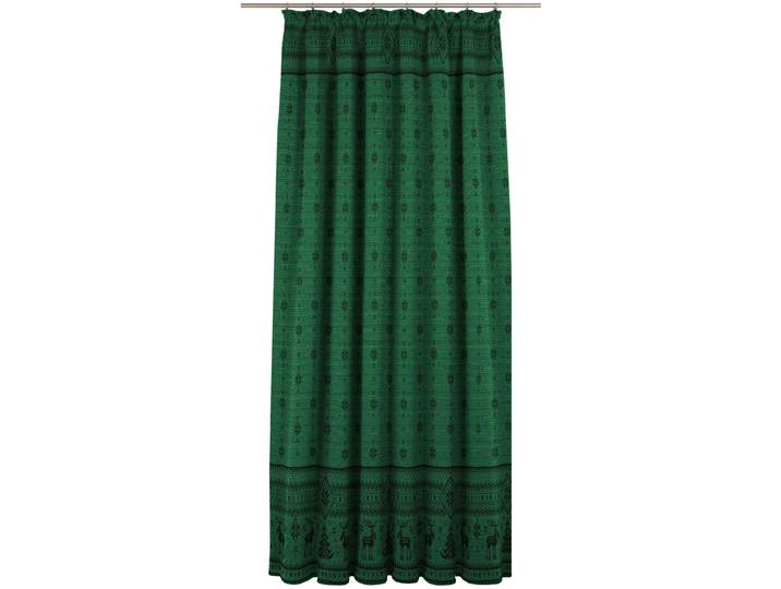 Vorhang WIRTH Romo, 1 Stück, Kräuselband, blickdicht, Norwegenmuster Gr. 1, grün, B:135cm H:145cm, Jacquard, Baumwolle, Polyester, Gardinen, Vorhang, recycelte Fasern, Norwegenmuster