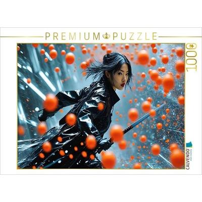 CALVENDO Puzzle Kämpferin im Bann der Cyberwelt | 1000 Teile Lege-Größe 64x48cm Foto-Puzzle für glückliche Stunden