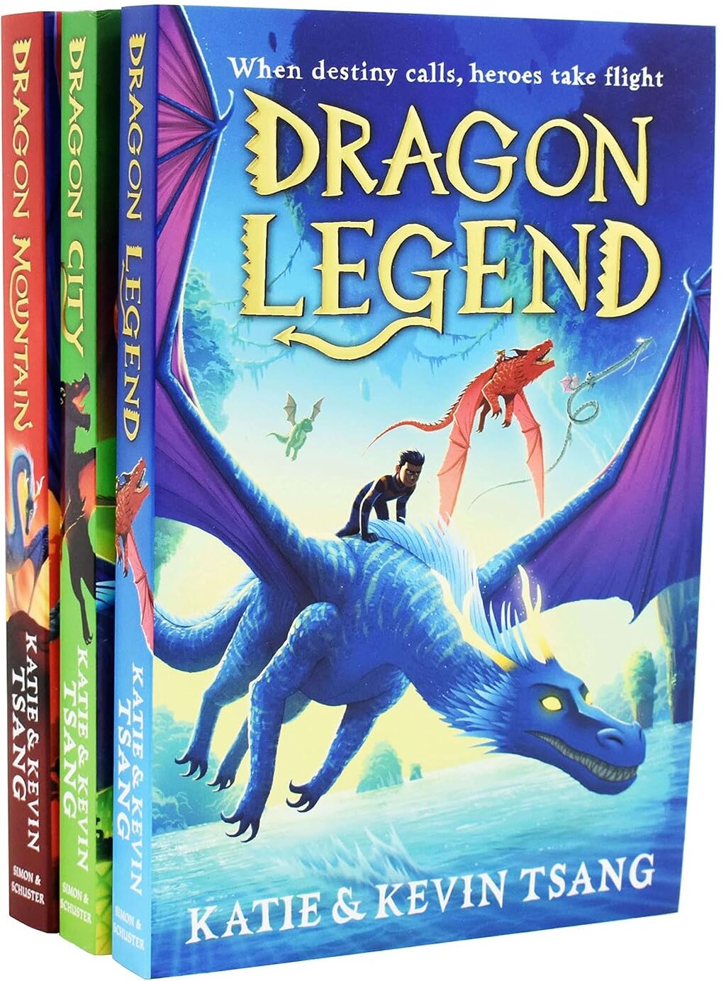 Simon & Schuster Dragon Realm Series 3 Books Collection Set By Katie Tsang, Kevin Tsang (Dragon Legend, Dragon Mountain, Dragon City)