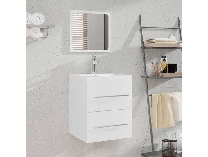 NEW 2026  Meuble lavabo/SUPPORT LAVABO - avec bassin intégré - Blanc Bois d'ingénierie 41x38.5x48 cm L6182