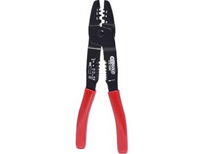 Pince à Cosses Universelle. Pour Dénuder Les Fils Et Sertir Les Cosses électriques. Longueur Totale: 220 Mm. Poids : 230 G.