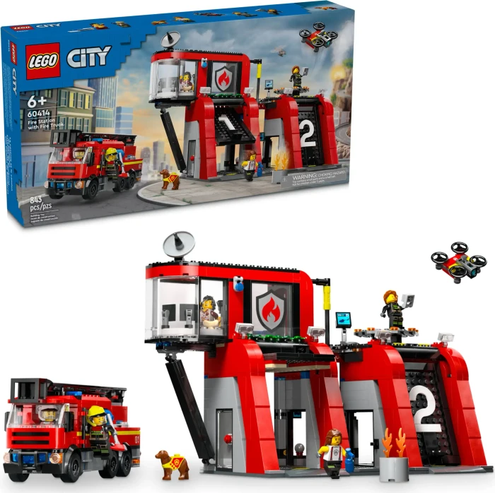 LEGO City 60414 Feuerwehrstation mit Drehleiterfahrzeug