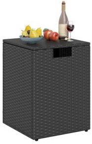 Costway Rattan Propane Tank Cover Patio Hideaway Tank Side Table-Black