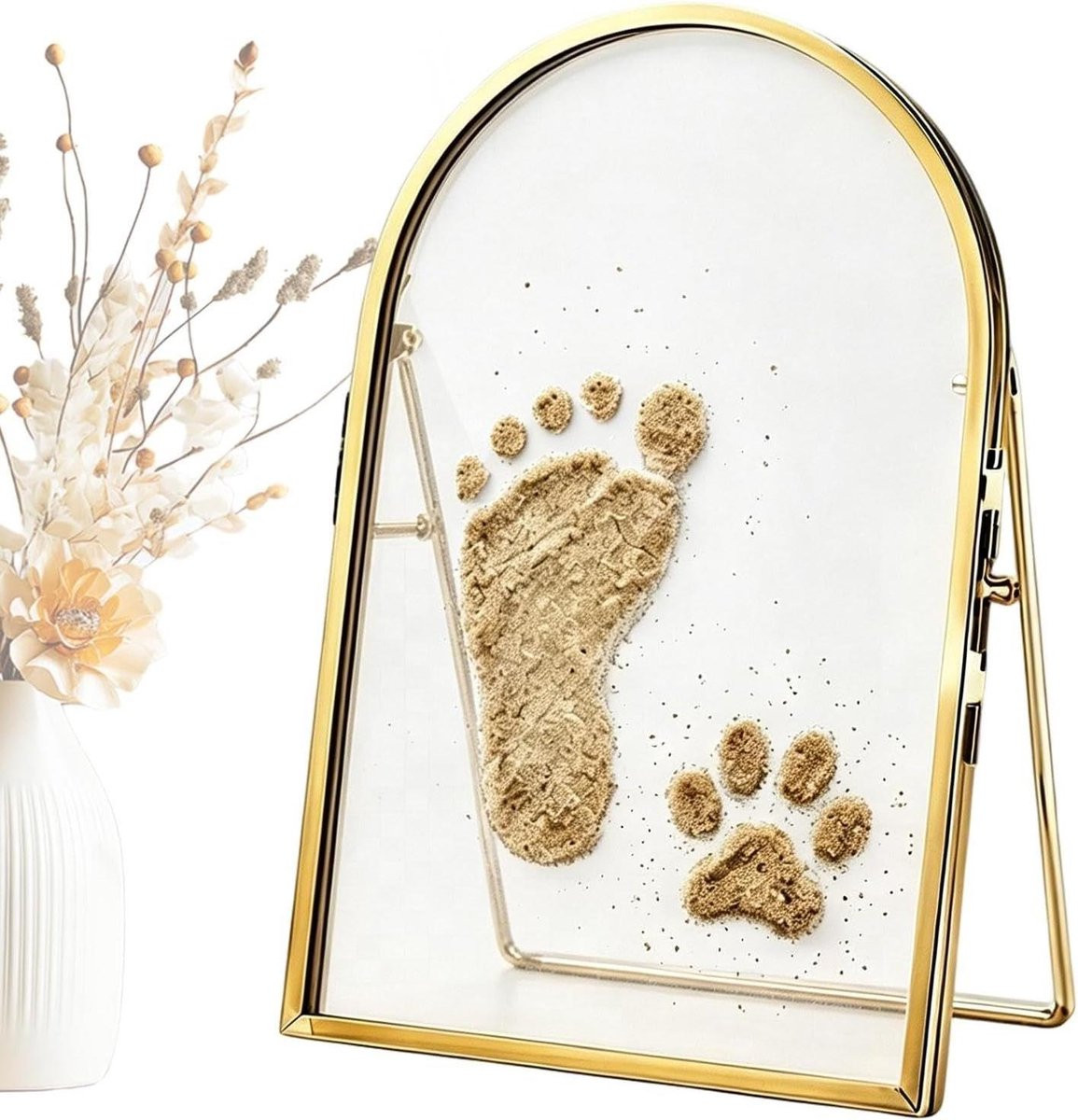 Aandenkenlijst Huisdier Pootafdruk Frame in Goud Metaal, 5x7 Inch