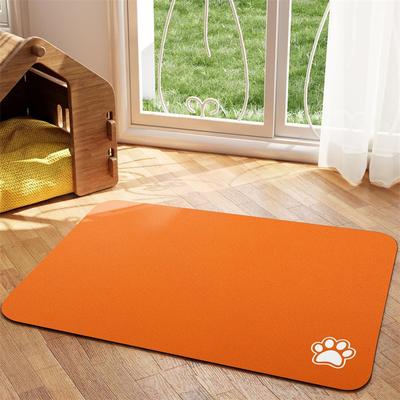 Happy Pet Pantry Non Slip Dog Cat Placemat, Messy Drinkers Mat For Food & Water Bowls, Fast Drying orange l