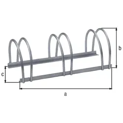 Alberts® Mehrfach-Fahrradständer freist., fvz, Einstellplätze 5, LxT 1300x300 mm 698300