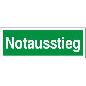 Abtec Hinweisschild Kunststoff, 29,7 x 10,5 cm, Notausstieg