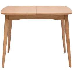 Ausziehbarer Tisch mit integrierten Verlängerungen, quadratisch, aus hellem Eichenholz, L100-140 cm HELMA