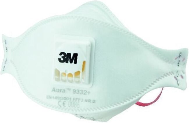 3M Masque de protection respiratoire 9332+ Aura FP3NRD avec valve b.30xAGW EN149:2001+A1:2009 (9332+)
