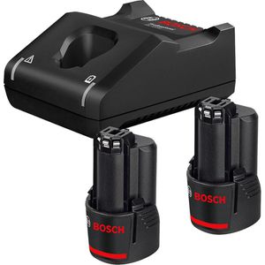 Bosch Werkzeugakku Starter-Set, 1600A019RD, 12V / 3,0Ah, 2 Stab-Akkus und Ladegerät