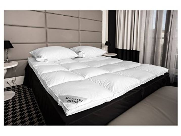 HS68 MATRATZENAUFLAGE MATRATZEN Topper Auflage 180x200cm - Ca. 5000 Gr. 90% Federn - DAUNEN Decke 100% Natur