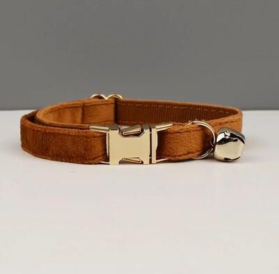 Uplift Essentials Personalized Luxury Velvet Cat Collar Set cat Collar(velvet21) l