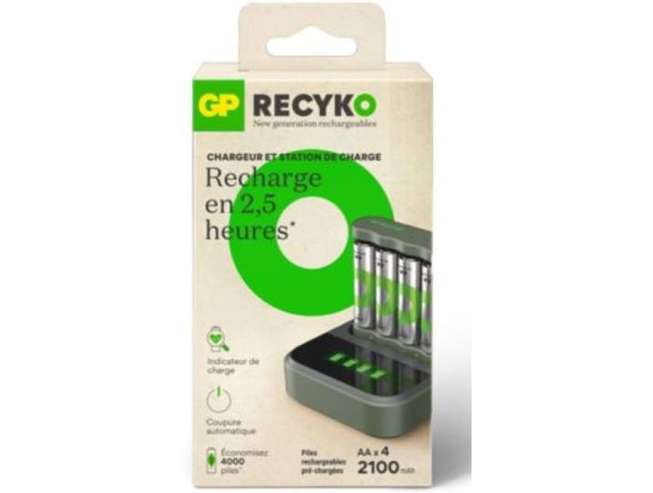 Gp - Chargeur De Piles + Lr06 Aa X4 2100mah + Station De Charge