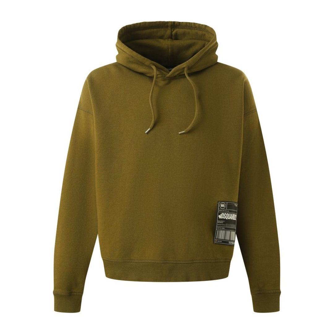 Dsquared2 Patch Design Relaxed Fit Militairgroene Hoodie