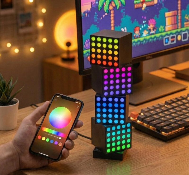 Yeelight Cube Slimme LED Gaming Lamp met Lichtgevende Matrix en Verankerde Basis