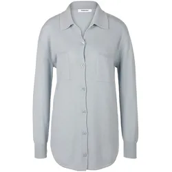 Strickhemd Polo-Kragen Kaschmir Peter Hahn blau, 46