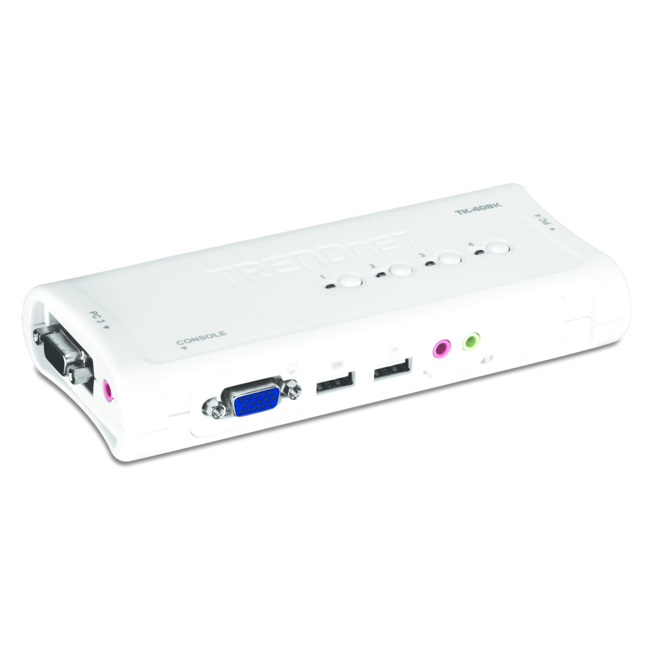 Trendnet TK-409K KVM Switch 4-Port USB Kit mit Audio (TK-409K)
