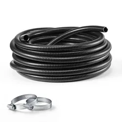 VEVOR Saugschlauch 1 Zoll x 25 m PVC Wasseransaugschlauch für Poolpumpen Bewässerung Wasserentnahme, 72,5 psi, ohne Vorinstallierte Anschlüsse, Wetterfest & Berstfest, inkl. Schlauchschellen