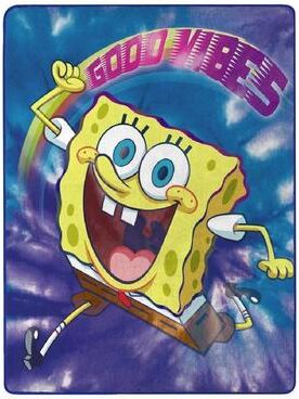 Northwest Nickelodeon SpongeBob Tie Dye Ready Silk Touch Throw Blanket