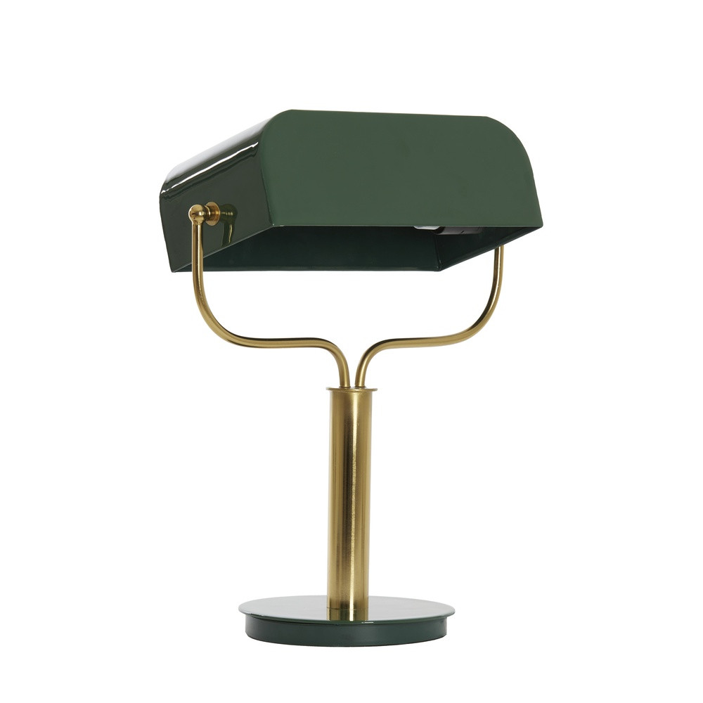 Light & Living Bankierslamp Ayer donkergroen met goud/messing