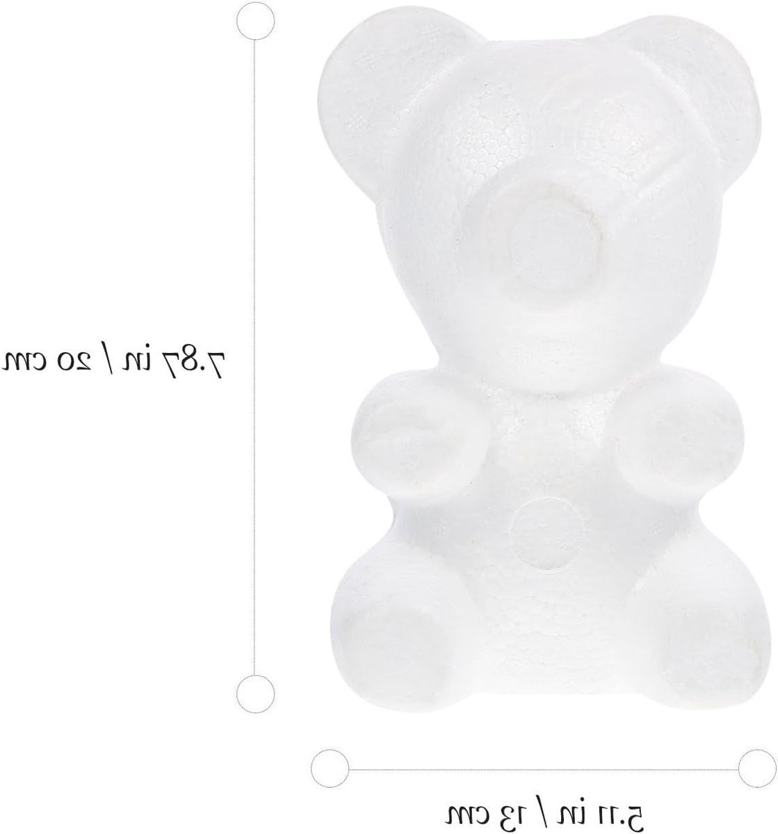 Witte Foam Beren voor Bloemstukken en Decoratie - 20 cm hoog