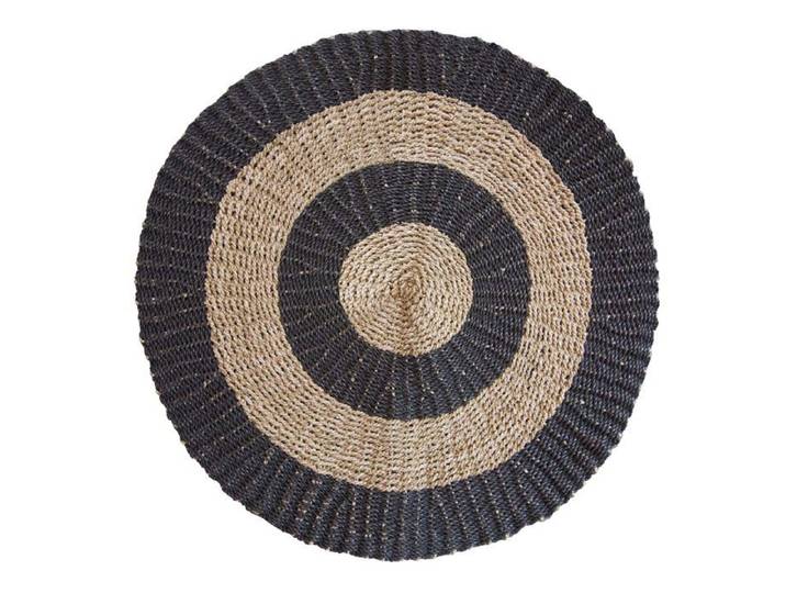 Jonc de mer rond noir et beige - Cercles - 1m- Vendu par 1