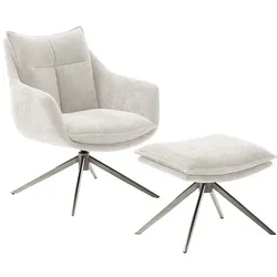 iNNoSeat by MCA + PARKER Drehstuhl mit Armlehnen - versch. Farben - Edelstahl / Creme