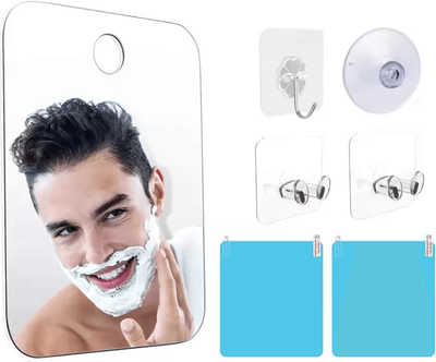 Inspire Curations Acrylic Anti Fog Shower Shaving Mirror set02
