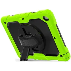 Lobwerk 4in1 Tasche für Apple iPad 10.2 2019/2020/2021 10.2 Panzerhülle + Gestell (Apple iPad Air 2020, Apple iPad mini 2021), Tablet Hülle, Grün