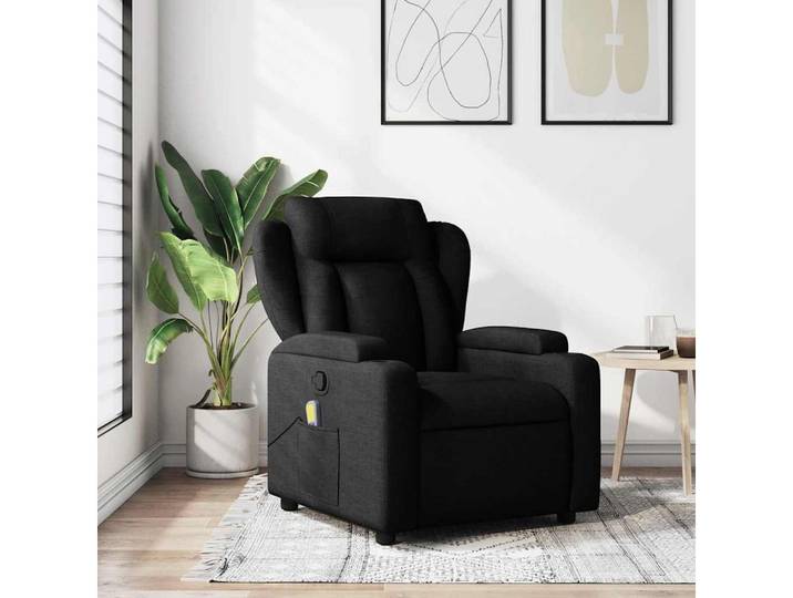 vidaXL Sessel vidaXL Massage-Relaxsessel, schwarzer Stoff