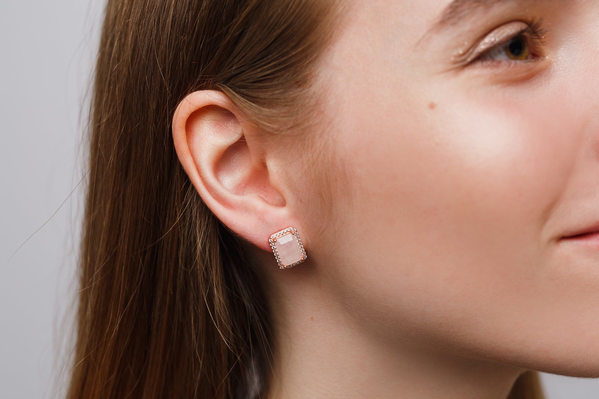 NEORE Celia Rose Quartz Earrings