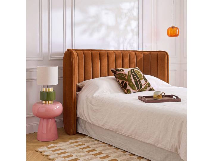 HABITAT - Tête de lit en tissu 200 x 102 cm - Terracotta - Boudoir