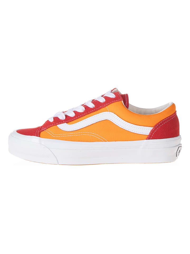 Vans Leder-Sneakers "Old Skool" in Orange/ Rot - 38,5