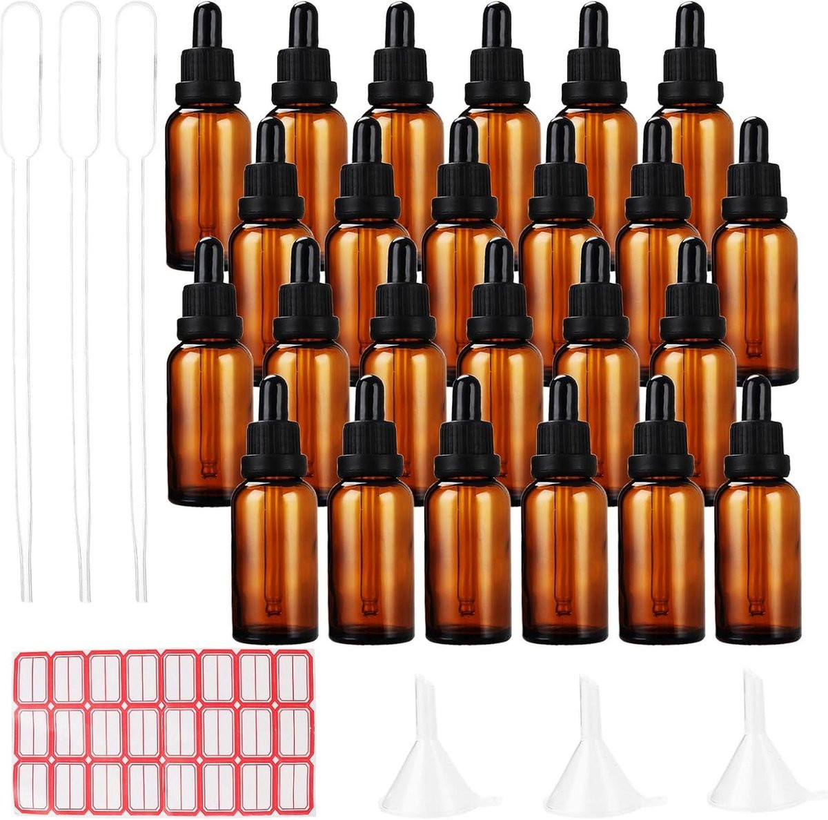 Set van 24 Dropper Bottles van 30 ml voor Essential Oil Aromatherapy Fragrances