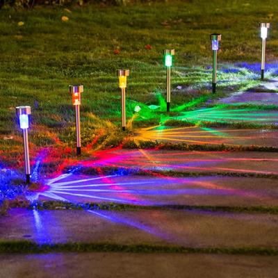 Uplift Essentials 10Pcs Solar Outdoor Garden Lights Waterproof Decorative Landscape Path Lamps rgb multicolor